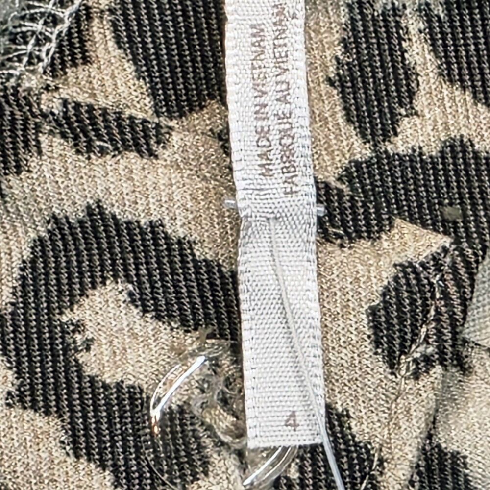 New Free People Molly Slim Pants Neutral Combo Animal Print  Women's 4 Boho Rock - Picture 11 of 14